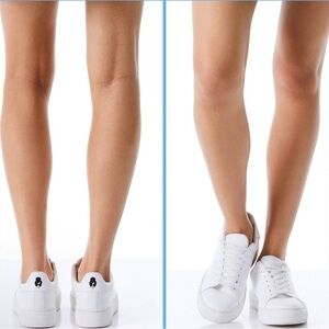 Alice + Olivia X ACBC COLLAB Thea White Lace Up Platform Sneakers 8